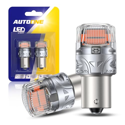 AUTOONE Upgraded 1156 LED Bulb Red, Super Bright 7506 1141 1003 BA15S P21W LED Replacement with Projector for Tail Brake Backup Reverse DRL Signal Parking Lights, Pack of 2 - color: Red, size: 1156/7506