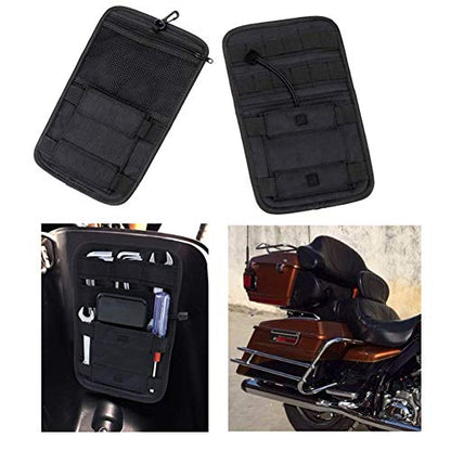 AUFER Motorcycle Internal Saddlebags Lid Organizer Bags Hard Bags Saddle Bag Small Tools Storage Pouch Compatible With For Harley VRSC Softail Touring Sportster Dyna Indian Yamaha Kawasaki,Black