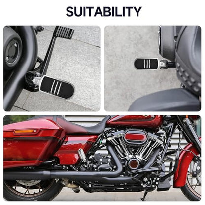 Motorcycle Passenger Foot Pegs, Aluminum Highway Pegs Male Mount Footrest Fit For Harley Touring Street Glide Road King Road Electra Glide Sportster Dyna Softail (Chrome) - color: 1#Chrome