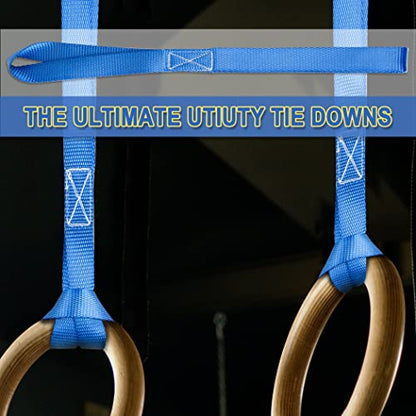 CARTMAN Soft Loop Tie-Down Straps in Blue Color, 8pk x 18in, 3600lbs - size: 8pk Blue 3600lbs