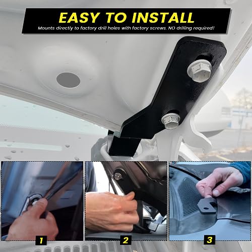 Hood Hinge Ditch Light Mount Brackets Compatible with Toyota Tacoma 2016-2021 3rd Gen Auxiliary Offroad Pod Work Light, Tacoma Hood Mount Lighting Brackets Kit - Black 2PCS - size: For Tacoma 2016-2021