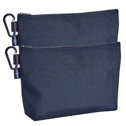 Tool Pouch Zipper Small Tool Bag Pouches Organizer Bag with Metal Carabiner, Nylon 1680D Heavy Duty for Wrenches, Screwdrivers, Pliers, Stationery & Office Supplies Pack of 2, Black, 11 Inch - color: 2 Pack, 11" Black