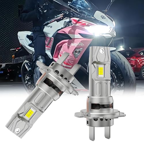 H7 Motorcycle fog light Bulbs Compatible for Kawasaki Ninja 650R(2006-2011) Kawasaki Ninja 650 (2012-2019) fog light Bulbs;800% Brighter 24000LM 6000K White Light,H7 plug and play,2pack
