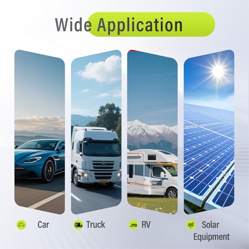 2AWG Battery Cable with 5/16'' Lug Terminals, 2AWG Gauge Pure Copper Battery Inverter Cables, 12inch 2AWG Marine Battery Cable for Welding Solar Panel Automotive Car Motorcycle RV Marine