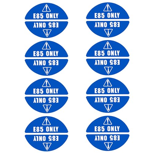 8 Pairs of E85 Only Stickers for Car Van Truck Vehicle Boat Oil Tank Fuel Filler Gas Cap Lid Cover Weatherproof Adhesive Decals - color: E85 Only (8 Pair)