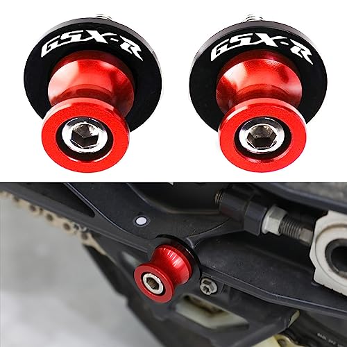 2pcs M8*1.5 Motorcycle Swing Arm Sliders Spools 8mm for Suzuki GSXR 600 750 1992-2024 GSX-R 1000 2001-2024 GSXS 600 750 1000 GSX-8R GSX-8S 2023-BRed - color: Spool - Red