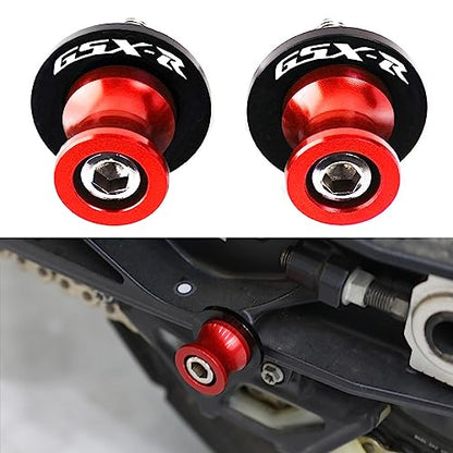 2pcs M8*1.5 Motorcycle Swing Arm Sliders Spools 8mm for Suzuki GSXR 600 750 1992-2024 GSX-R 1000 2001-2024 GSXS 600 750 1000 GSX-8R GSX-8S 2023-BRed - color: Spool - Red