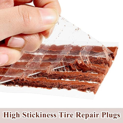 500 Pcs Tire Plugs, 4" x1/4" Rubber Tire Plug Repair Kit for Tubeless Off-Road Tires Car, RV, SUV, ATV, Motorcycle, Truck, Tractor (Red) - color: Red