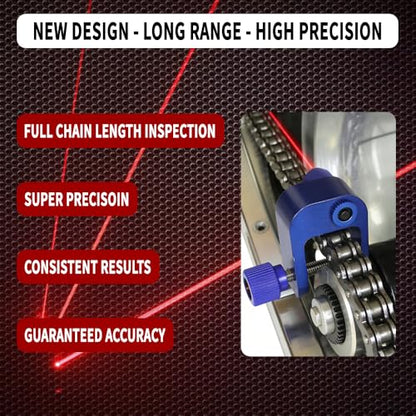 Laser Chain Alignment Tool for Motorcycles, ATVs, Karts - CNC Machined 6061 Aluminum Body with Stainless Steel Hardware for Durable Sprocket Alignment (Red)