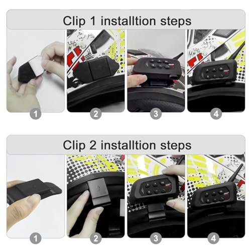 Belt Clip for Helmet Headset，Motorcycle Helmet Clips for Q7/Q2/V7/Q8/New V4 plus/MS8/MS20 Headset（1*Back Sticker Clip + 1*Belt Clip）