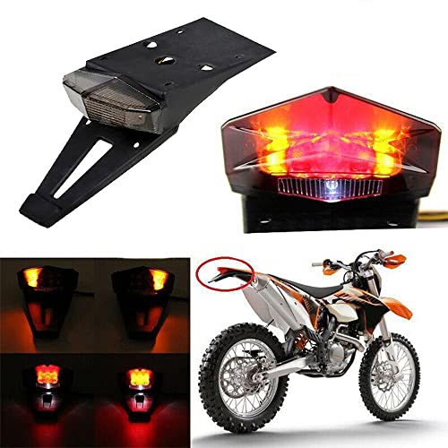 Rear Fender LED Brake Tail Light Turn Signals Running Lamps License Plate Light With 5 Wires for Custom Off-road Cross Dirt Bike Enduro Yamaha Suzuki DRZ Kawasaki Honda CRF - color: Smoke