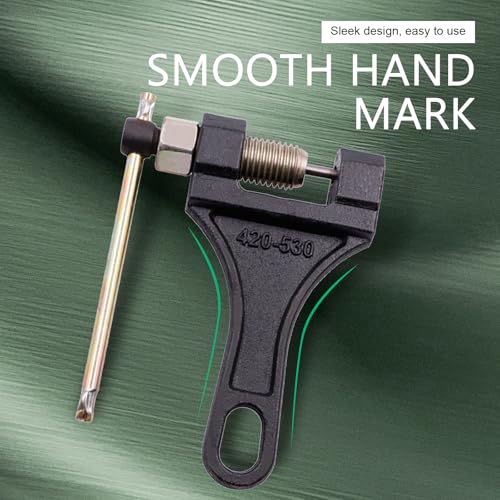 1 PC Motorcycle Chain Breaker, 420-530 Roller Chain Breaker Tool, Metal Single Strand Breaking Tool, for Small Roller Chains of Models 420, 428, 520, 525, 528, and 530 (Black)