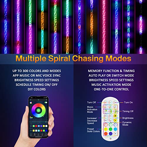 Ehaho 2 Pack 6FT Whip Lights with Spring Base,LED Whip Light with App & Remote Control,Spiral RGB Chasing Lighted Whips with Rocker Switch,Music Whip Light for UTV ATV Polaris RZR Can-Am SXS Truck - size: 6FT / (Pack of 2)