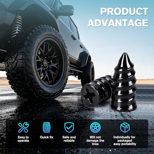 71PCS Tire Repair Rubber Nail Kit with Screwdriver for Tubeless Tires | 2 Sizes Tire Repair Spiral Screw, Tire Plugs, Fast Self-Service Tool for Car, Motorcycle, Tractor Tire Puncture Repair