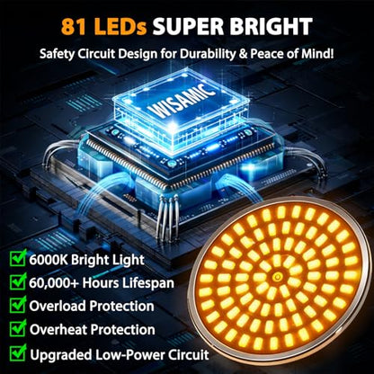 Wisamic 1157 LED Turn Signals Front Rear 81 LED Lights Super Bright 1157 Bulbs Lens Kit - Compatible for Harley Davidson Touring Dyna Softail Sportster Street Glide Road Glide Iron 883 1200 1986-2024