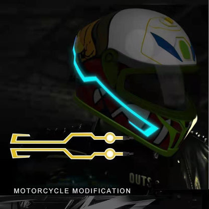 You Glow Girl Helmet EL Light Bar, LED Motorcycle Helmet Light Strip, Night Riding Signal, 3 Modes, Easy Install, Ice Blue - color: Ice blue