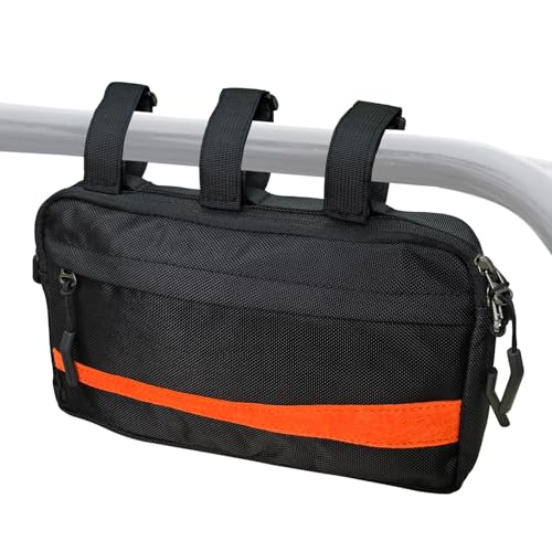 Larswon Universal Roll Cage Storage Bag - Heavy-Duty Water-Resistant Organizer with Adjustable Straps, Side by Side Accessories Fits UTV, ATV, Golf Cart, Motorcycle, Off-Road Vehicle (11"x6") Black - color: Black
