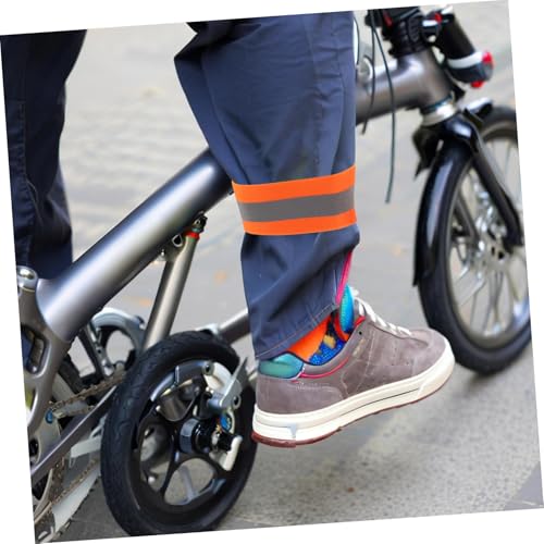 POPETPOP 4pcs Adjustable High Visibility Straps for Night Riding Safety Lightweight Ankle Arm Bands for Mountain Biking and Outdoor Sports