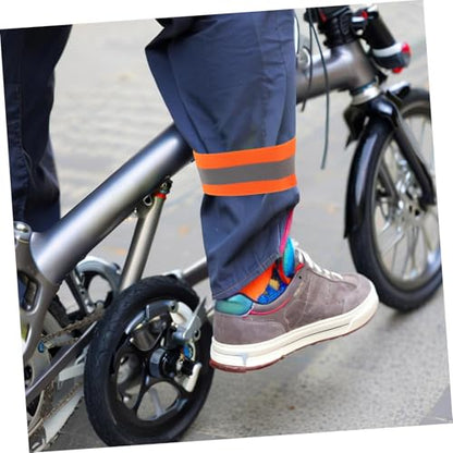 POPETPOP 4pcs Adjustable High Visibility Straps for Night Riding Safety Lightweight Ankle Arm Bands for Mountain Biking and Outdoor Sports