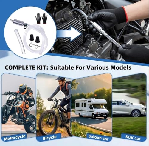 Brake Bleeder Hose Kit One Way Check Valve with Metal Clips for Cars Motorcycles Clutch Universal Flexible Bleeding Tool