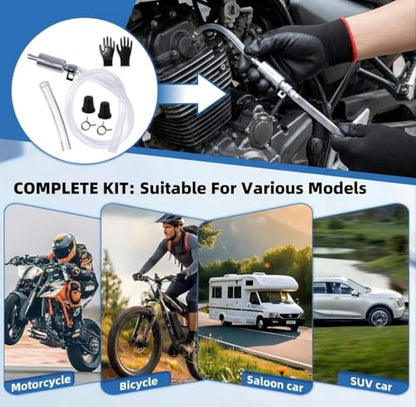 Brake Bleeder Hose Kit One Way Check Valve with Metal Clips for Cars Motorcycles Clutch Universal Flexible Bleeding Tool
