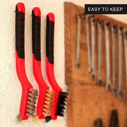 Wire Brush Steel Rust Removal - color: Red
