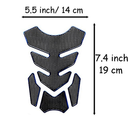 1 Set Universal 3D Motorcycle Gas Tank Sticker, Fuel Tank Protector Decal Pad Self-adhesive and Waterproof - Blue - color: Blue