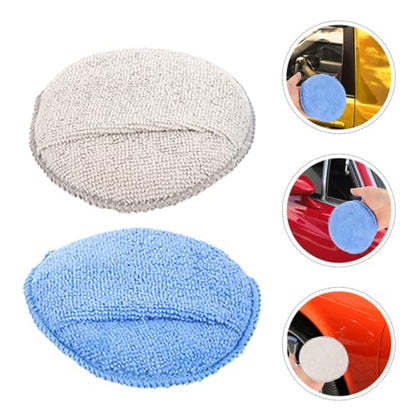 4pcs Car Wax Applicator Pads Microfiber Buffing and Polishing Sponge Set for Vehicle Cleaning and Detailing, Ultra-Soft Round Wax Pads Suitable for Cars, Motorcycles, and Bicycles