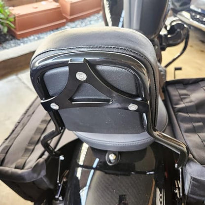 WSays Sissy Bar Standard Height Passenger Backrest Pad Gloss Black Compatible with Harley Softail Sport Glide Low Rider S FLSB FXLR FXLRS 2018-2025