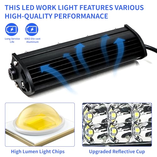 60W 4200LM Dirt Bike LED Light Bar, 12V Plug & Play Motorcycle Handlebar Light Kit for 7/8" CRF XR KX KLX TTR PW RM Pit Bike ATV UTV, Universal Front Auxiliary Driving Light