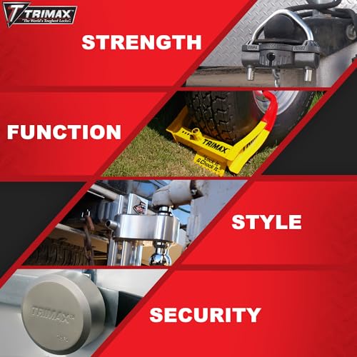 TRIMAX TCL75 - Trailer Wheel Lock - Fits 7"-11.25" Tires - Wheel Boot Lock for Trailer, Car, Truck, Boat, ATV, Camper, and More - style: TCL75