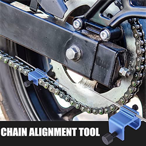 US Motorcycle Chain Alignment Tool Aluminium Alloy Sprocket Chain Adjusting Tool Universal Quick Accurate Motorbike Chain Alignment Tool Repair Accessories Tool for Motorcycles ATVs(Blue)