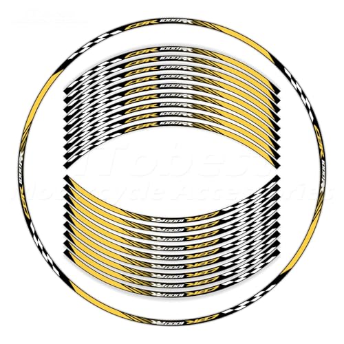 CBR 17 inch Wheel Rim Stickers Decals Tape Compatible with CBR1000RR 2004-2025 Motorcycle Reflective Rim Tapes Sticker Stripe(Ceep Yellow) - color: Ceep Yellow