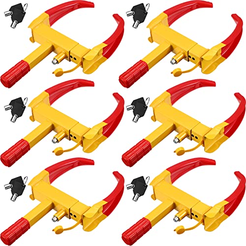Aoriher Wheel Lock for Cars, Heavy Duty Trailer Wheel Lock Universal Security Anti Theft Tire Clamp for Vehicles Boot Camper SUV ATV Boat Motorcycle Deterrent(6 Pcs)