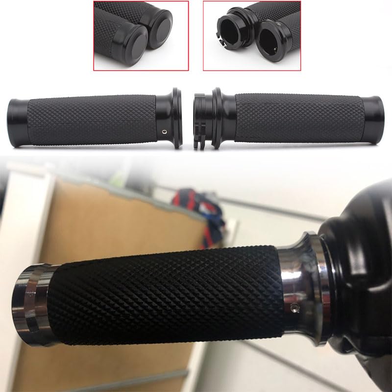 Motorcycle 1 Inch Handlebar Grips Universal Hand Grips Non-Slip Rubber Handgrips Fit for H-Arley Touring Softail Road Street Glide Road King Sportster