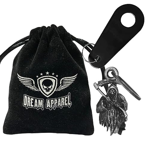 Dream Apparel Motorcycle Bell Guardian Angel Drive Away Gremlin, Biker Bell for Men Women Rider Riding, Good Luck Gift - color: Grim Reaper 02