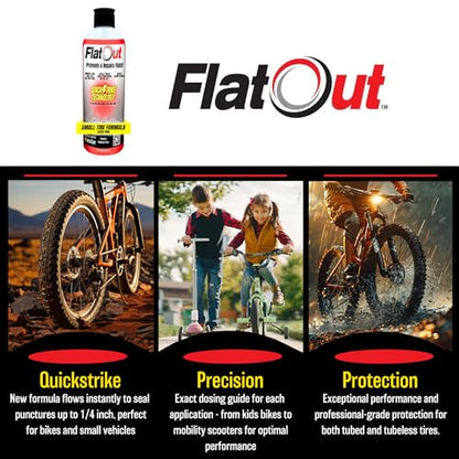 QuickStrike Tire Sealant - Small Tire/Bicycle Formula - NEW Formula - Prevents Flat Tires - Seals Leaks - Contains Kevlar - Tubeless Tire Sealant - 32 Ounce Bottle - size: 1 Pack - 32 Fl Oz