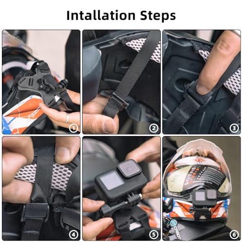 DJI Action 6 Helmet Chin Mount, Motorcycle Chin Strap Attachment with Extension Arm Dirt Bike Holder Compatible with GoPro Hero 13/12/11/10,DJI Osmo Action 6 2 3 4 5 pro - color: X-shaped Chin Mount