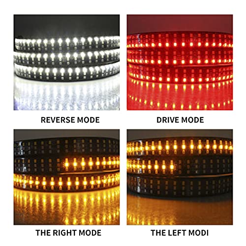 Saihisday 60 Inch Truck Tailgate Light Bar, 3-Row 432 LED Tailgate Strip Light Bar with Connector Wire, Red Brake Running White Reverse Amber Turn Signal Lamp for Trucks Pickups SUVs RVs Trailers - size: 60Inch