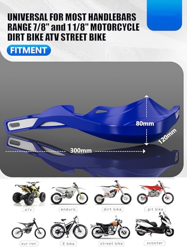 JFG RACING Dirtbike Handguards,7/8" and 1 1/8" Handle Bar Motorcycyle Hand Guards Accessories Universal for YZ YZF WR TTR 125 250 230 450 Electric Dirt Pit Bike ATV Motocross Enduro-Blue - color: blue