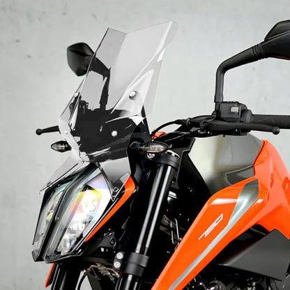 For Duke 790 Duke 890 Windshield Windscreen Wind Screen Wind Deflector Guard for 790 DUKE 2018-2024/Duke890 2020 2021 2022 2023 Motorcycle Windshields (Transparent)