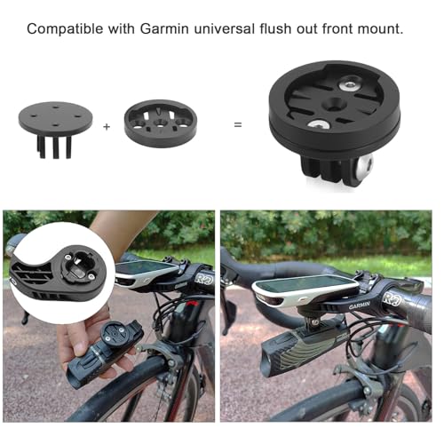 Interface Combo Adapter for Garmin Edge,Out Front Mount Quick Release Adapter Compatible with Gopro Action Camera Headlight
