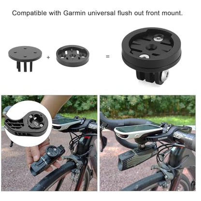 Interface Combo Adapter for Garmin Edge,Out Front Mount Quick Release Adapter Compatible with Gopro Action Camera Headlight