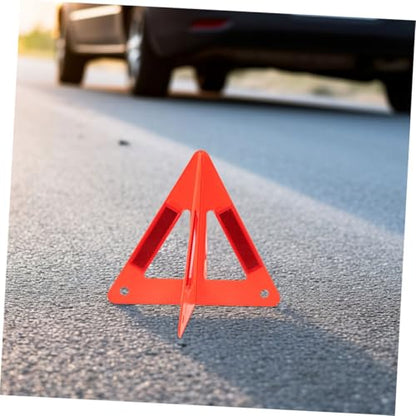 Zerodeko 4pcs Emergency Triangle Warning Sign Reflective Kit for Vehicles Lightweight and Portable Breakdown Alert Reflector for Roadside Use