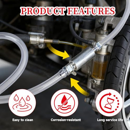 5 Set Brake Bleeder Hose Kit with One Way Check Valve, Universal Brake Bleeding Tool for Motorcycle Car Truck SUV, Includes Rubber Hoses Clamps Dust Caps for Brake Fluid Bleeder System - size: 5 Sets