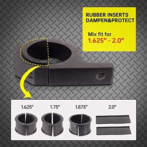 Tube Clamps - Pack of 4,Horizontal Bar Clamp 1.625 inch,1.75 inch,1.875 inch,2.0 inch,Roll Bar Clamp for LED Light Bar,Cube Lights,ATVs Whips (1.625~2.0" Clamps) - size: 1.625~2.0" Clamps