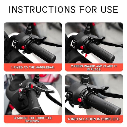 Motorcycle Cruise Control Assist with Silicone Protective Ring, Universal Motorcycle Throttle Lock Adjustable 1.18"-1.57" Clamp, Motorcycle Cruise Control Accessories for Long Rides (Black)