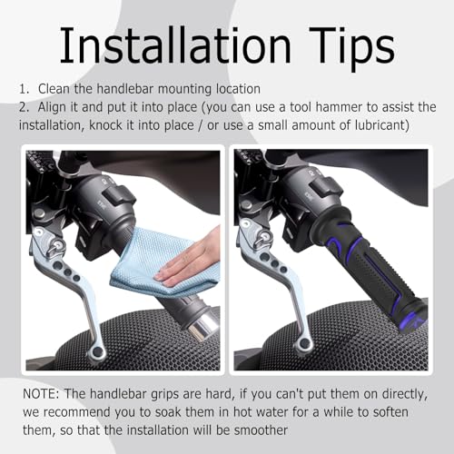 Cool Anti-Slip Dirt Bike Grips,ID 24mm 1" & 22mm 7/8" Motorcycle Grips Kit with Two-Colour Design,Universal Handlebar Grip Dirt Bike Accessories for Most Motocross ATV (Blue) - color: Blue