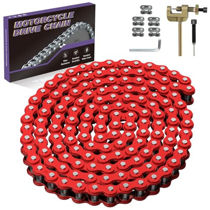 Red 35 Chain Compatible with Mini Bike Coleman CT100U CC100X Baja DB30 Motovox MBX10 MBX11 Predator 79cc 97cc 100cc Mega Moto MM-B80 105cc Powersports Parts 140 Link 35 Chain Breaker - color: Red