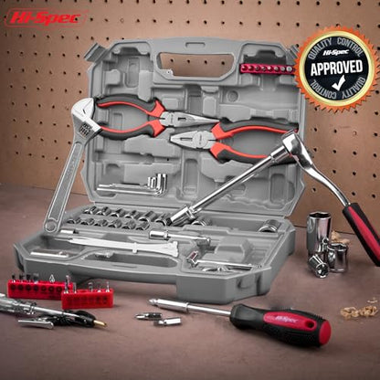 Hi-Spec 67Pc Metric Auto Mechanic Tool Set, Motorcycle & Car Tool Kit, Auto Repair with Pliers, Screwdriver Set, Socket Kit & Tool Box Storage Case for Cars, Trucks, Boats RVs & Jeeps - size: Metric_67 PCS